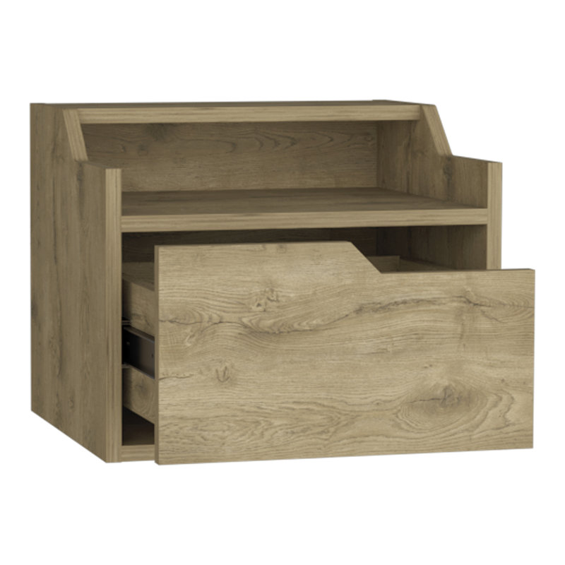 Table de chevet flottante Chester, chambre à coucher, Macadamia, Beige