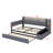 Upholstered Daybed with Storage Footstool, Shelves, Trundle, USB Charging & LED Light-1625701906