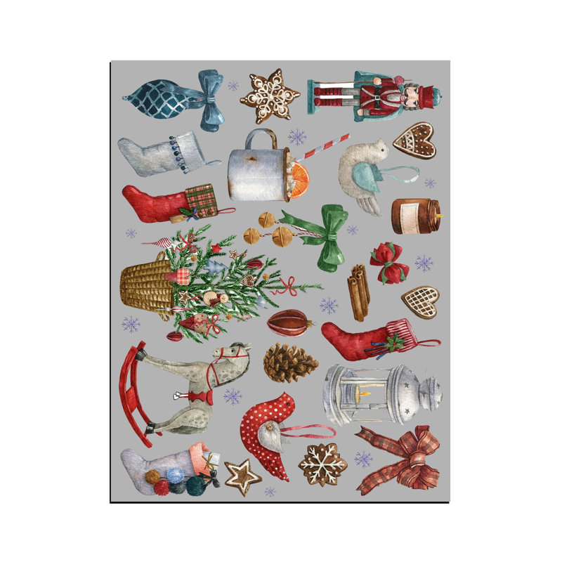 Tapis tissé sur le thème de l'hiver, Rectangle 3 pi 11,24 po x 5 pi 10,87 po