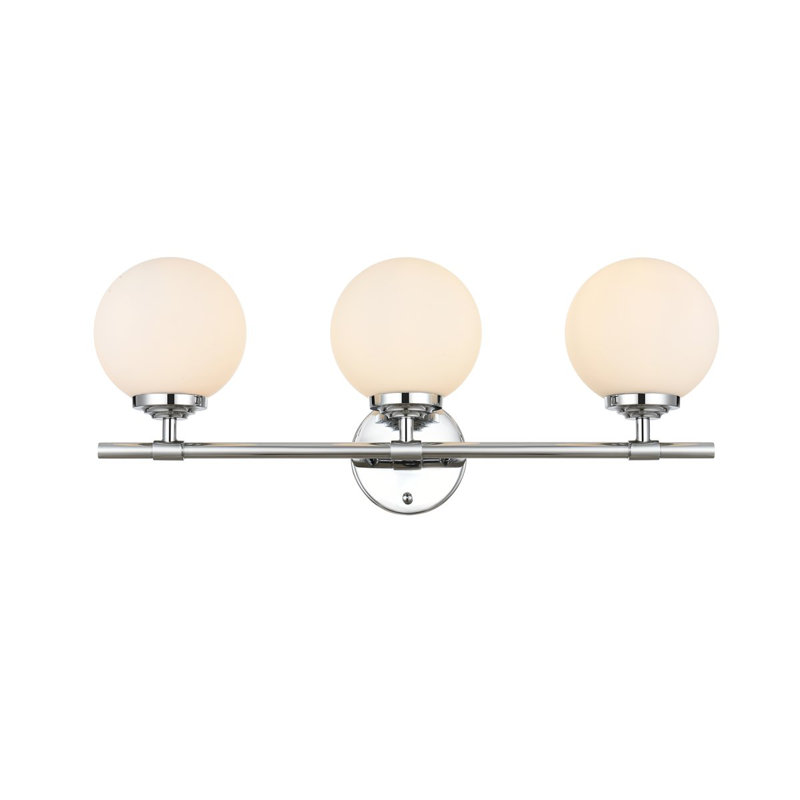 Caillier Armed Sconce, Chrome, 10" H x 24" W x 24" D, 3 Light