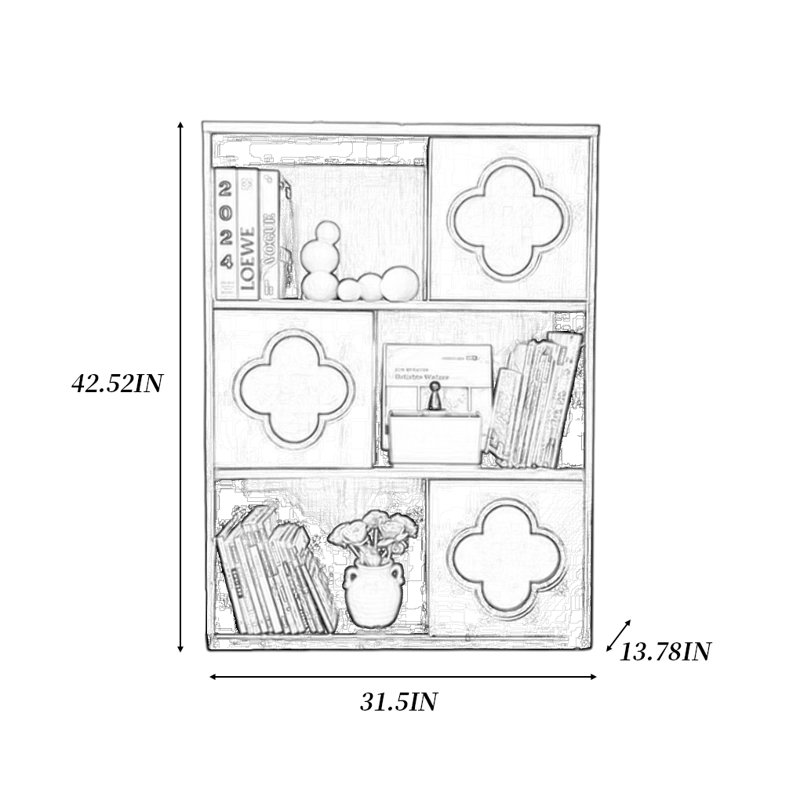 Black Creative Display Cabinet Bookcase