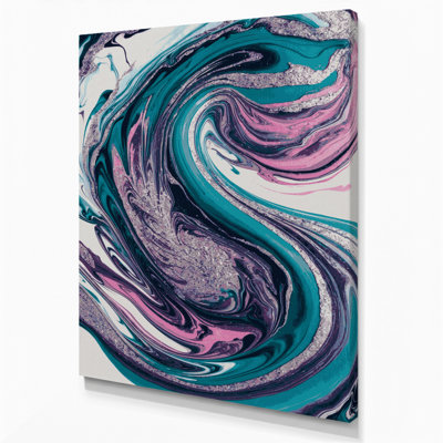 Abstrait art fluide sur toile grise 32