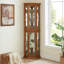 Présentoir de coin d'angle éclairé, étagère vitrée avec porte en verre trempé, armoire avec étagère réglable-1049182376