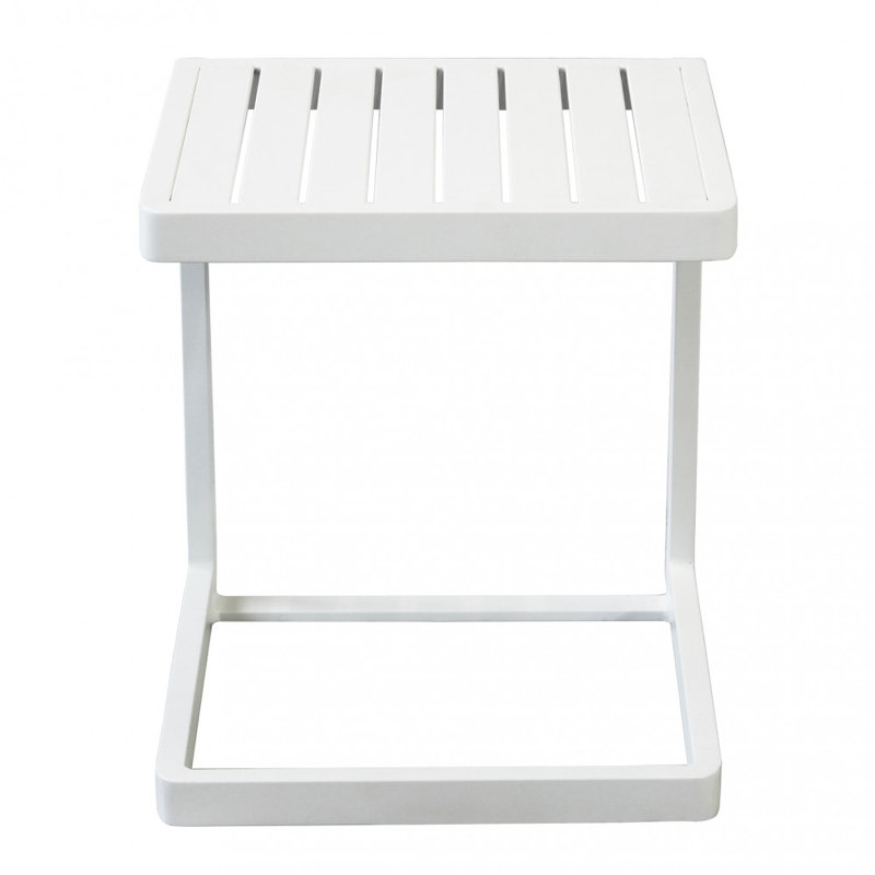 Monzell Rectangular 40cm L Outdoor Side Table, White
