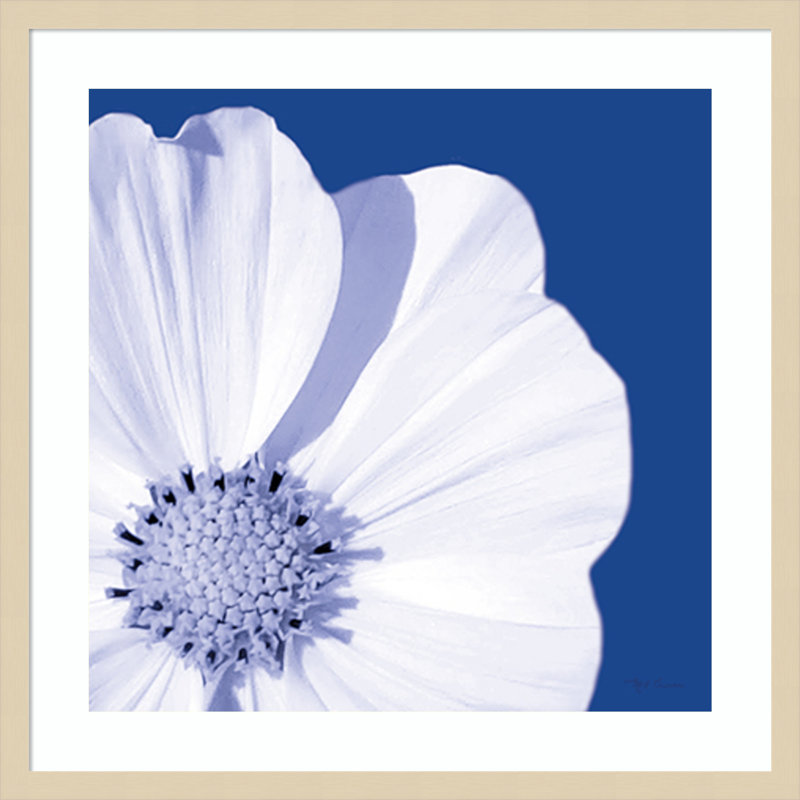 «Flower Pop Blue III» par Marie Elaine Cusson, reproduction d'art encadrée sur bois, H 25 po x l 25 po