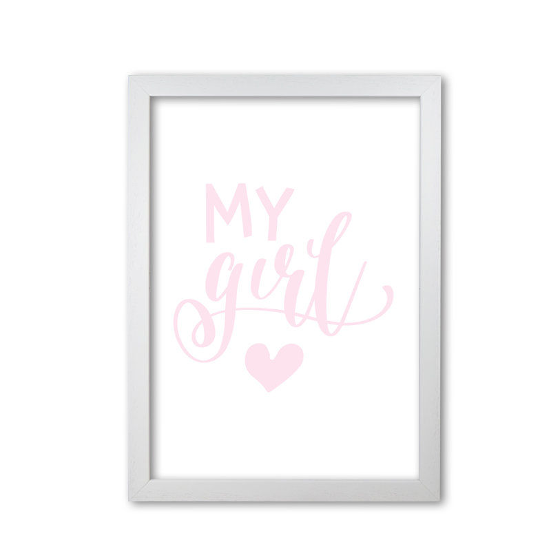 My Girl - Print, 30 cm H x 21 cm W x 5 cm D, White Grain Frame