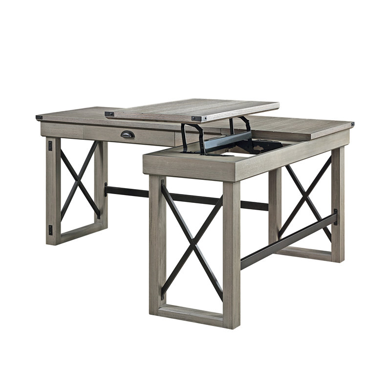 Devaansh Writing Desk With Lift Top, Light Gray