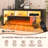 94.5 Inch Led Tv Stand With Fireplace, High Glossy Tv Entertainment Center With Storage Shelves For Living Room