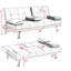 Canapé-lit double pliant en cuir noir avec table basse assortie, conception multifonctionnelle-1800904107
