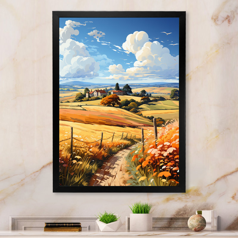 «French Fields Of Normandy II - France», reproduction sur toile, Cadre photo noir, H 20 po x l 12 po x P 1 po