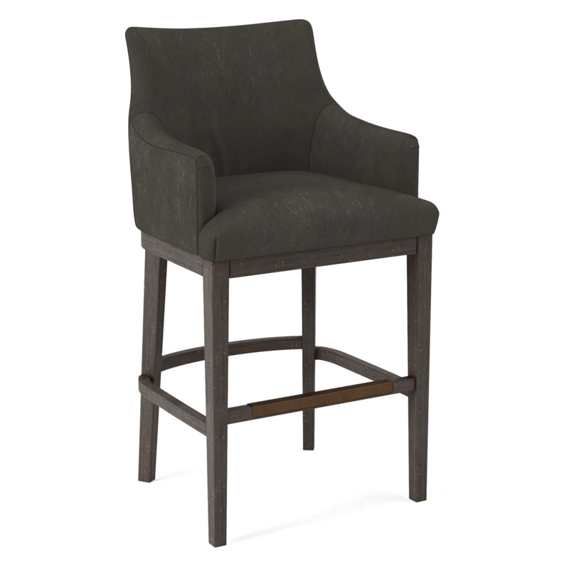 Upholstered Stool, Evolution Smokey, Black