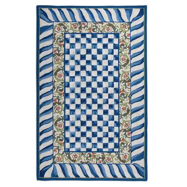 Checker Blue - Rectangle Large Rug