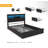Queen Storage Bed Frame with 6 Drawers, Headboard & Shelf, LED Lights & USB Charging, No Box Spring, Silent Black-121374641