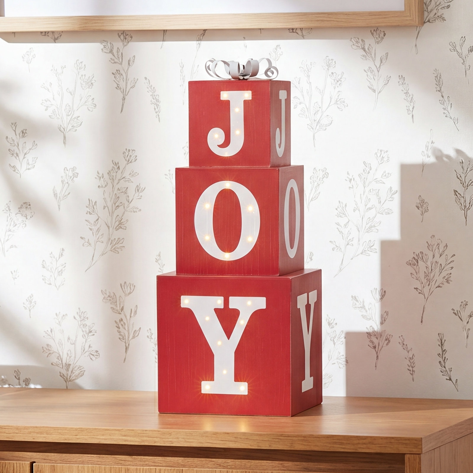 Shayna Lighted Wooden JOY Porch Sign