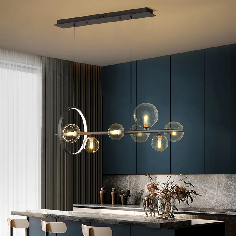 Agnello 7 - Light Black Kitchen Island Pendant
