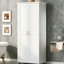 Armoire de salle de bain à 2 portes, blanche, tablette réglable pour un rangement pratique et de bureau, plus de commodité-1032117706