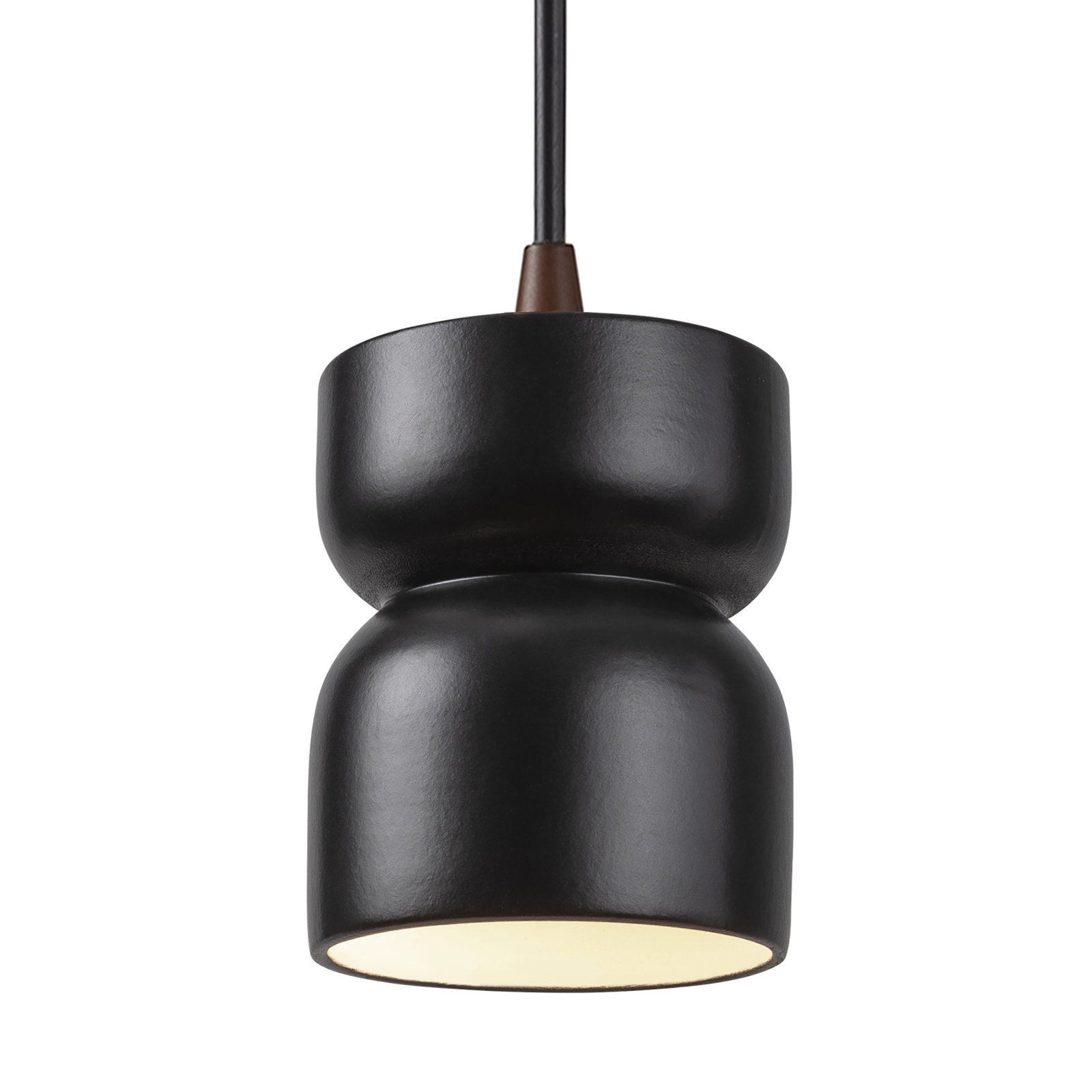 Leni Dimmable Ceramic Single Light Pendant, Carbon Matte Black, Dark Bronze