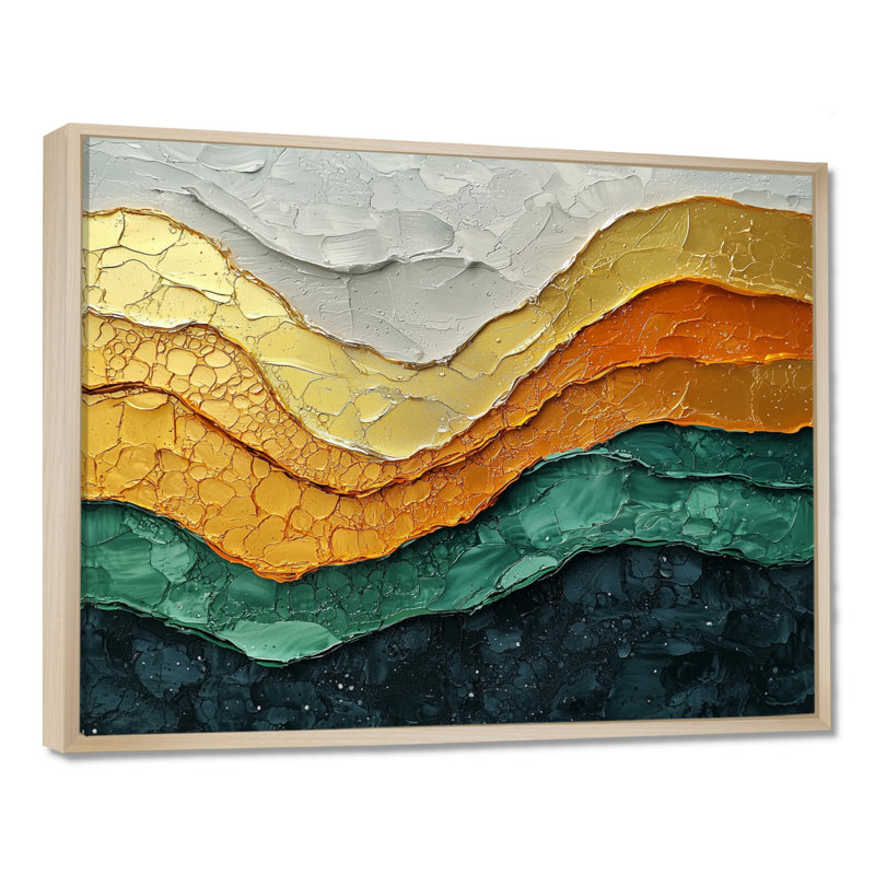 Widcombe Emerald Drift of Transitional Passage Of Time III - Art mural moderne transitionnel abstrait, H 12 po x l 20 po