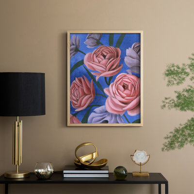 Layered Petals I Framed Print - Solid Wood