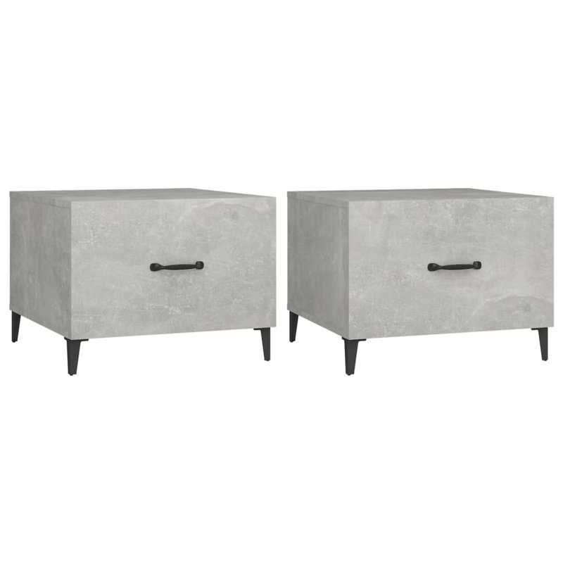 Izzybella Four Leg Coffee Table with Storage, Concrete Grey