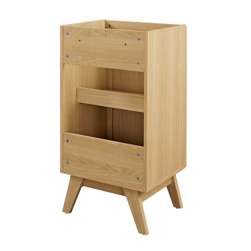 Soma Oak Single Bathroom Vanity with Rattan Door