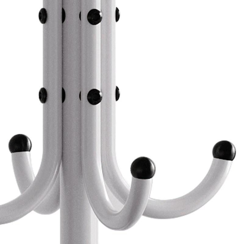 Porte-manteau autoportant en métal blanc, Blanc