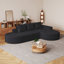 Canapé incurvé moderne, ensemble de canapé modulaire rembourré en chenille, ensemble de canapé modulaire en L 108,5 po avec 3 coussins, canapé-lit combiné gratuit pour le salon, la chambre à coucher-286207080