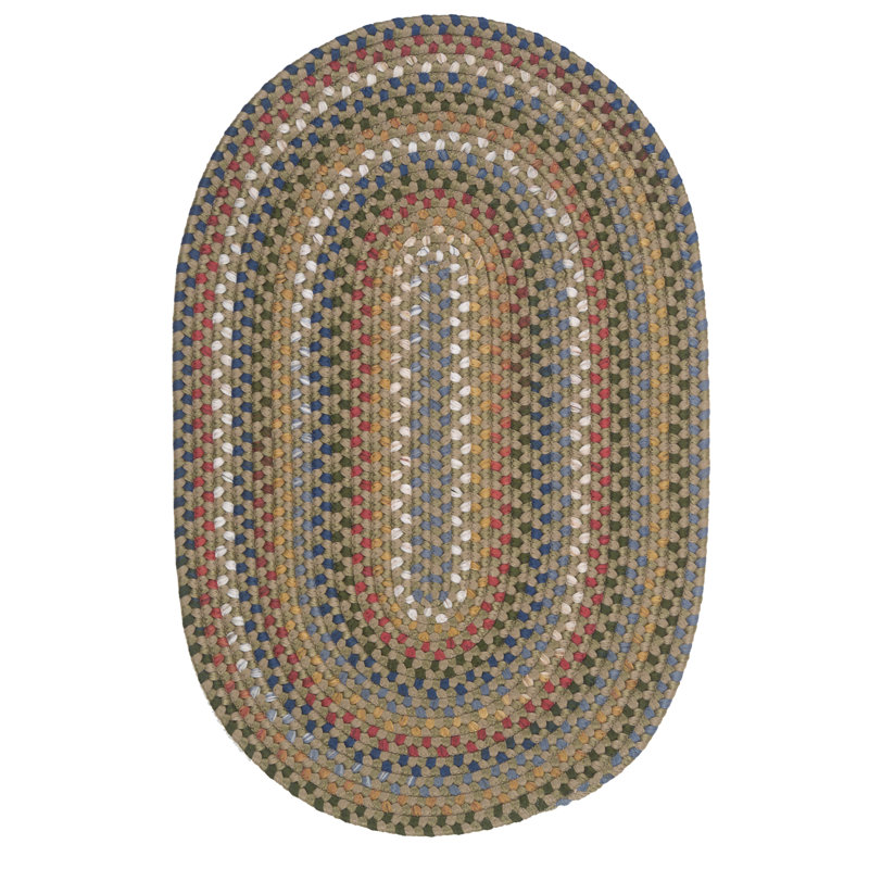 Tapis olive tressé Glain Wayland, Ovale 6 pi x 9 pi