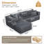 Canapé modulaire 105 po avec méridienne en L 105 po, sans assemblage requis, canapé modulaire moderne avec assise profonde, canapé rembourré en velours côtelé pour le salon-1226996198-1226996192