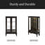 Vitrine avec portes en verre trempé, vitrine éclairée avec panneau arrière en miroir et tablettes réglables parfaites pour la maison ou le bureau (ampoule incluse)