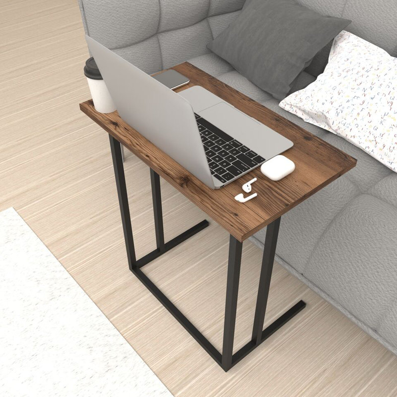 Ajda Rectangle 60cm L Computer Table, Walnut