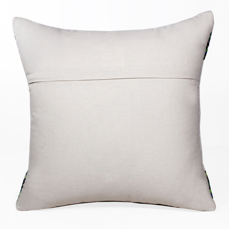 Green Geometric Cotton Blend Square Throw Pillow Set