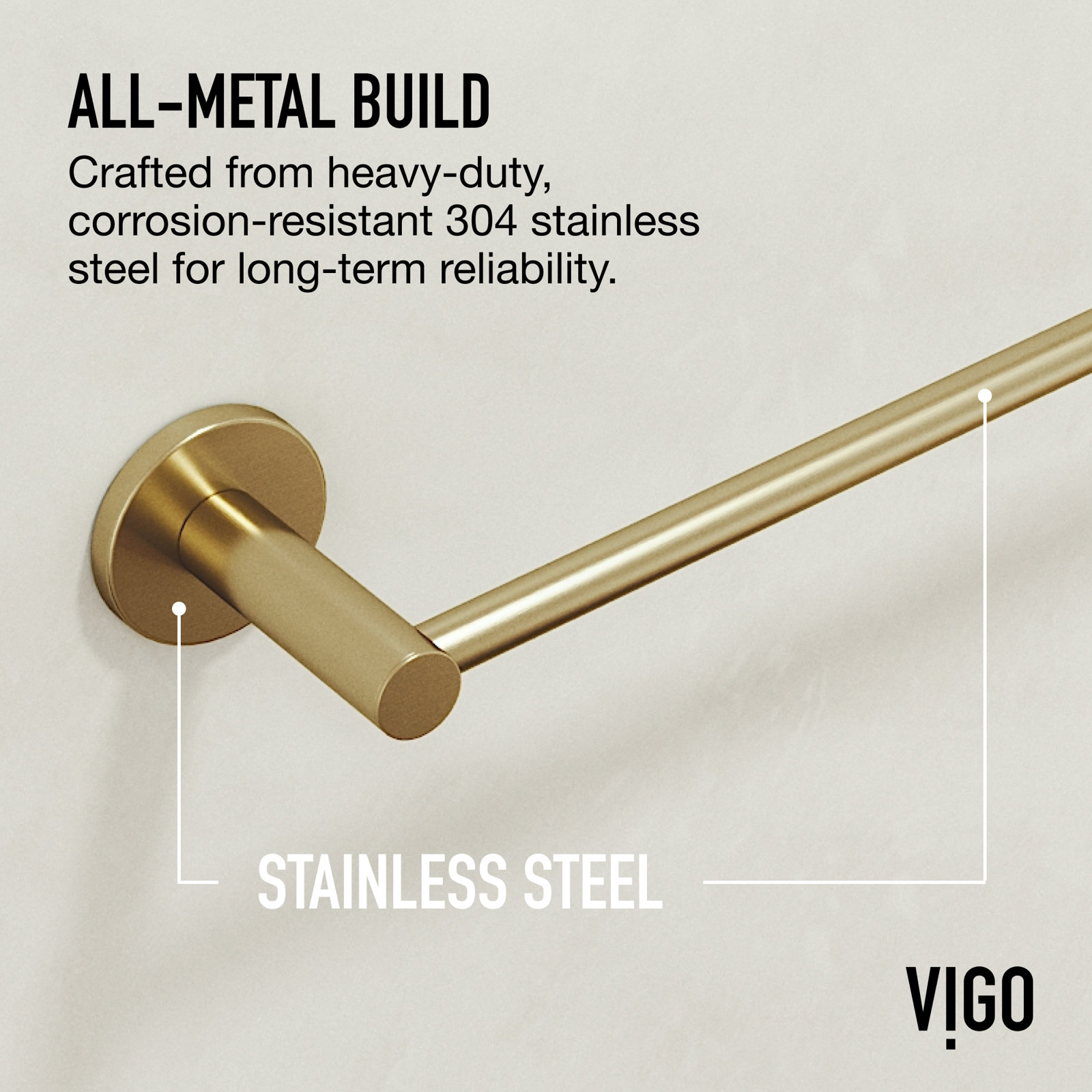 Cass 4-Piece Bathroom Hardware Set, Gold