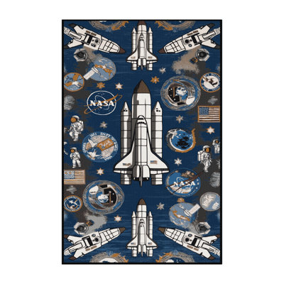 Machine Washable Space Gray Area Rug