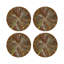 Pheasant Feathers Vegan Leather Round Pebble Placemat-1246054992