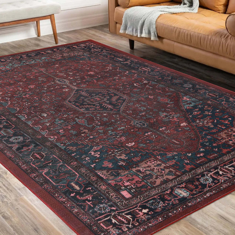 Tapis d'intérieur lavable à la machine Abhisek, Rectangle 5 pi x 7 pi