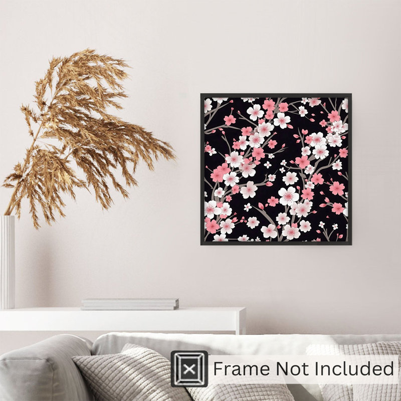 Floral, fleurs de cerisier sakura, impression d'art asiatique sans cadre