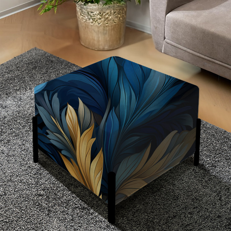 Sapphire Dove Feathers - repose-pieds carré Boho