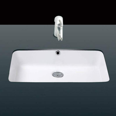 WS Bath Collections Under Ceramic 14.2'' White Ceramic Rectangular Bathroom Sink with Overflow