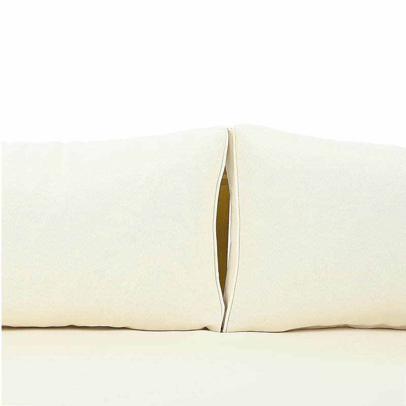 Claremont 3 Seater Daybed With Rattan Arms (Beige Cushion), Beige/Teak
