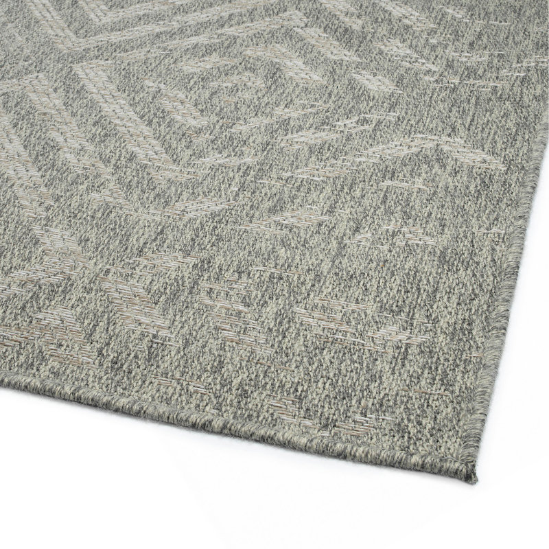 Tapis rectangulaire moderne, transitionnel, géométrique, du sud-ouest, texturé, découpé et bouclé