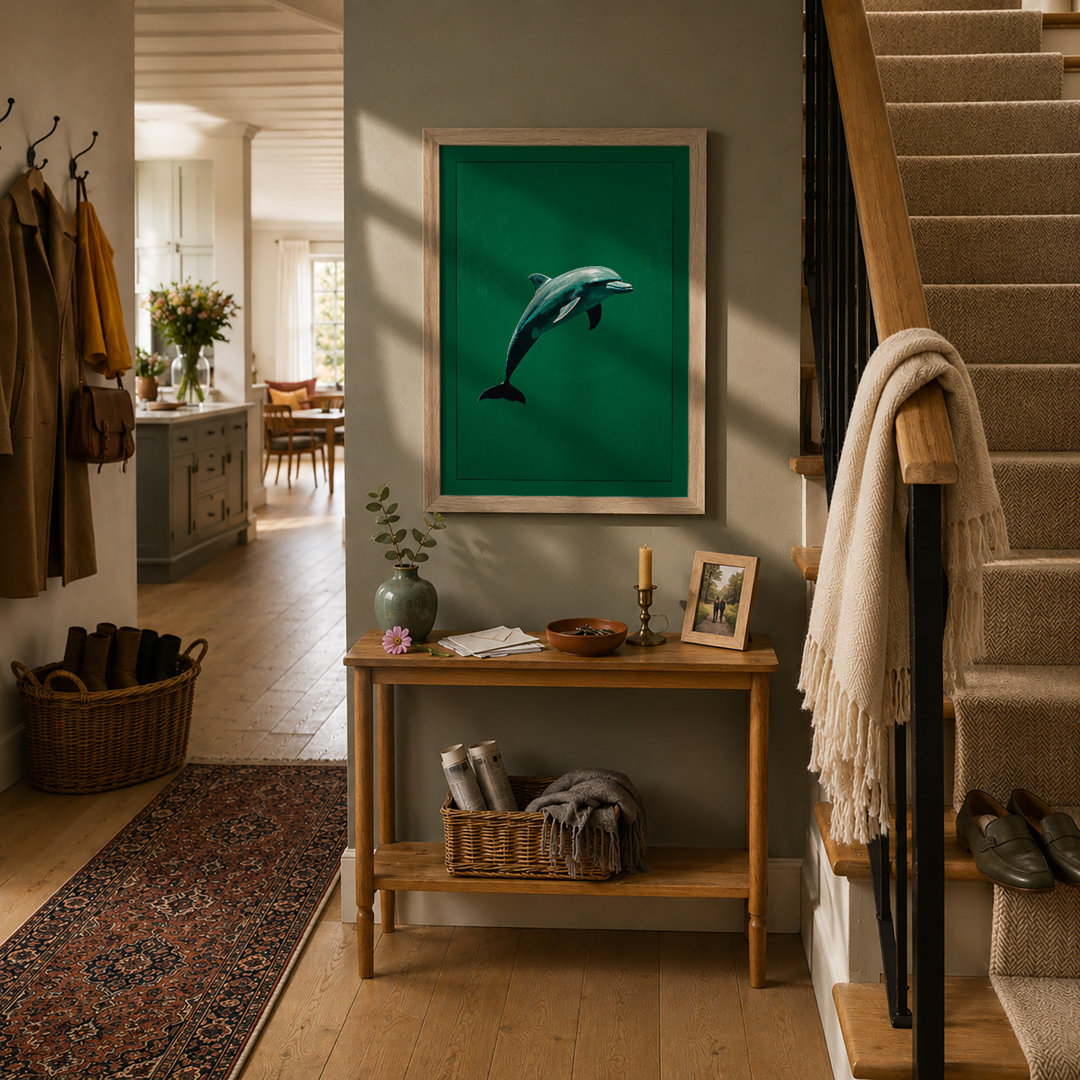 Leaping Dolphin Coastal - Framed Print