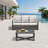 2-Piece Wicker Patio Conversation Set With Gray Cushions & Coffee Table-144290793