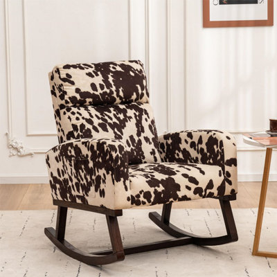 Chaise berçante rembourrée pour le salon