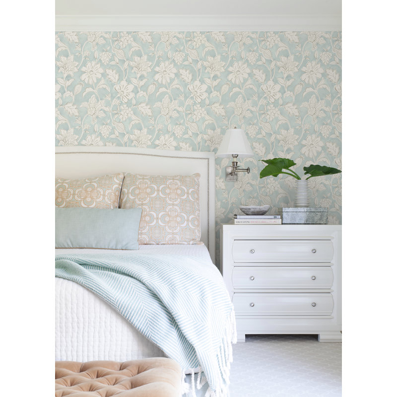 Rouleau de papier peint L 33 pi x l 20,5 po Chelsea, Turquoise