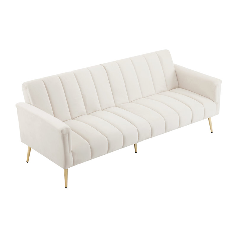 Adeboye 2 Seater Velvet Sofa, White
