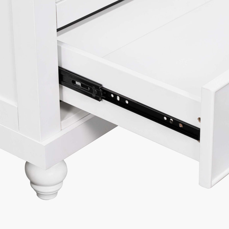 White 30" Freestanding Bathroom Vanity with Drawer and Doors