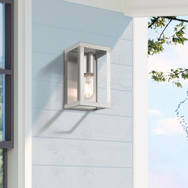 Eyoas Wall Light, 8" H x 4.5" W x 3.95" D, Brushed Nickel