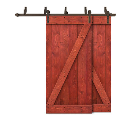Porte de grange à panneaux et en bois avec quincaillerie d'installation