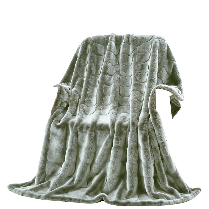 Jeté en fausse fourrure Luxury 50 x 70, Vert